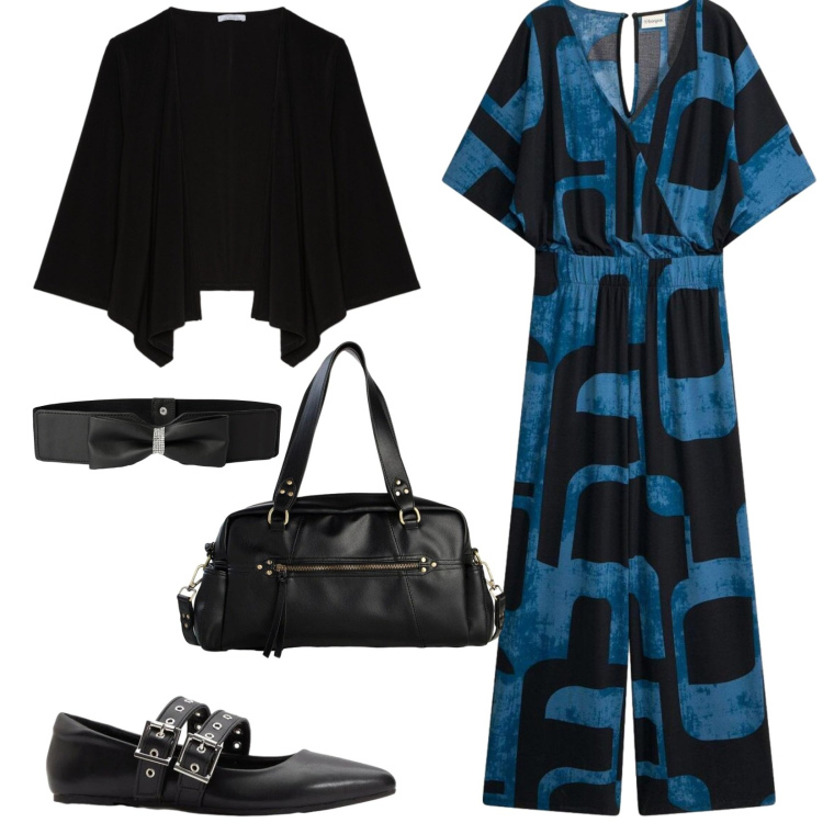 Outfit donna - Total look #2390272. Stile Casual chic per Ufficio. Abbinamento con borse a mano, ballerine, tute, cinture, blazer.