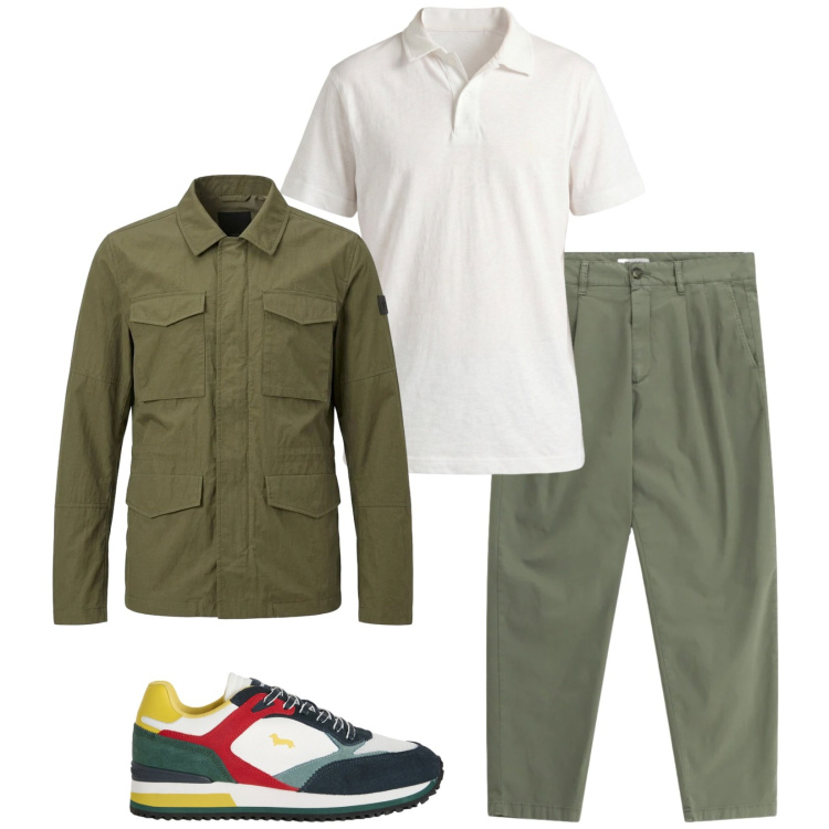 Outfit uomo - Total look #2390274. Stile Casual per Tutti i giorni. Abbinamento con pantaloni, sneakers, polo, cappotti.