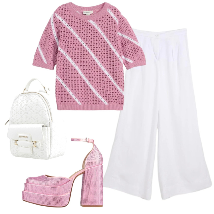 Outfit donna - Total look #2390294. Stile Basic per Tutti i giorni. Abbinamento con décolleté, zaini, t-shirt, pantaloni.