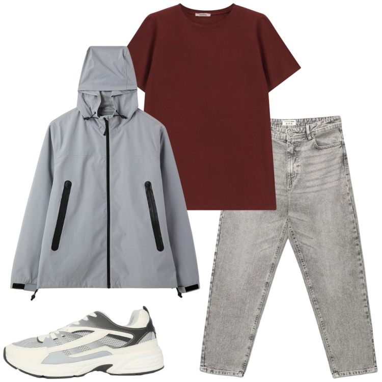 Outfit uomo - Total look #2390514. Stile Urban per Tutti i giorni. Abbinamento con giacche, sneakers, jeans, t-shirt.