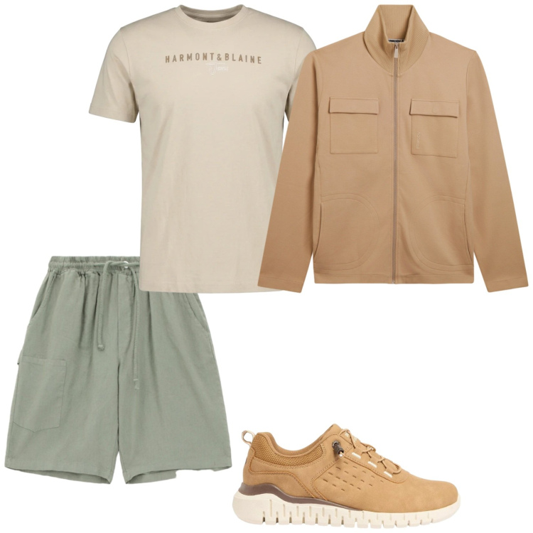 Outfit uomo - Praticità. Stile Casual per Tutti i giorni. Abbinamento con sneakers, bermuda, t-shirt, felpe.