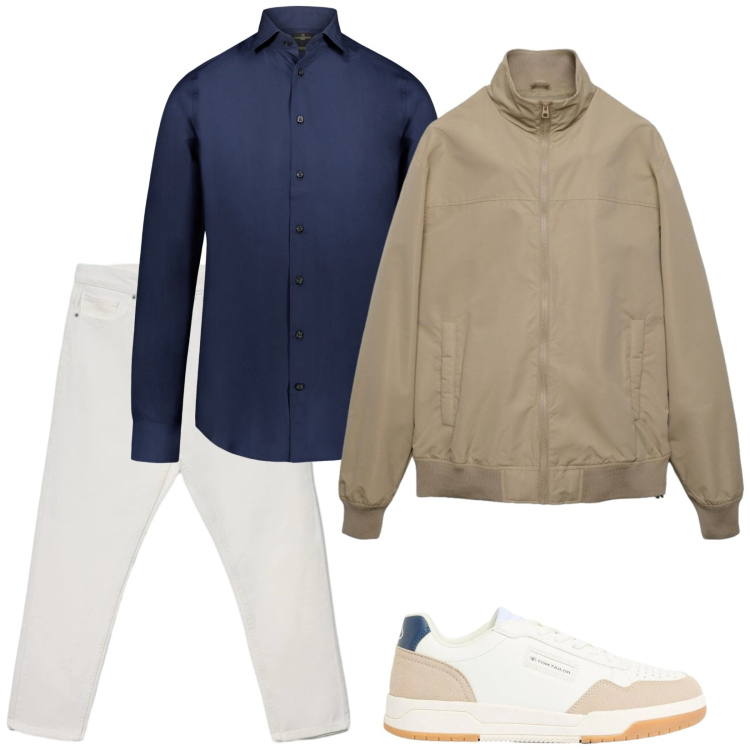 Outfit uomo - Serate speciali primaverili. Stile Trendy per Serata speciale. Abbinamento con sneakers, jeans, bomber, camicie.