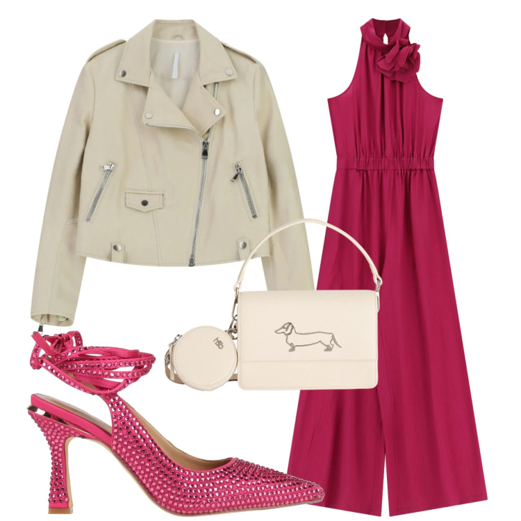 Outfit donna - Total look #2390564. Stile Glamour per Cerimonia. Abbinamento con décolleté, tute, giacche, borse a tracolla.