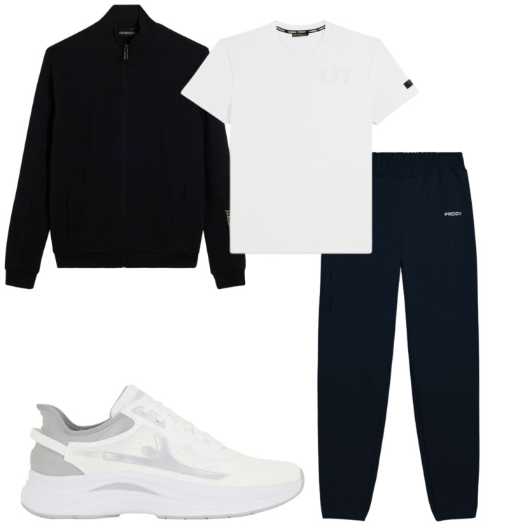 Outfit uomo - Freddy style. Stile Casual per Sport. Abbinamento con felpe, pantaloni, t-shirt, sneakers.