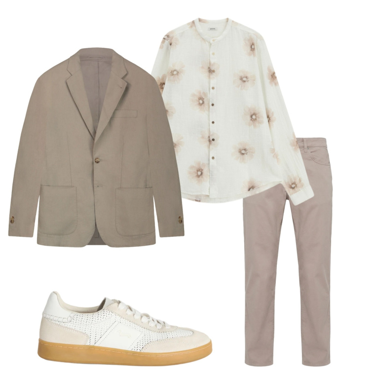 Outfit uomo - Aperitivo in terrazza. Stile Trendy per Serata speciale. Abbinamento con camicie, sneakers, pantaloni, giacche.