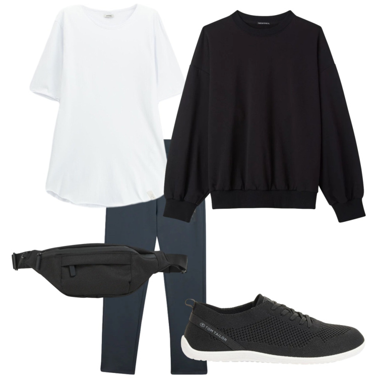 Outfit uomo - Casual. Stile Casual per Tutti i giorni. Abbinamento con sneakers, felpe, borse sportive, t-shirt, pantaloni.