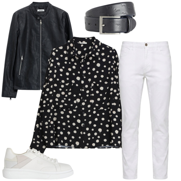 Outfit uomo - Total look #2390960. Stile Casual per Tutti i giorni. Abbinamento con camicie, giacche, sneakers, cinture, jeans.