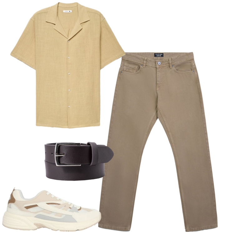 Outfit uomo - City. Stile Urban per Tutti i giorni. Abbinamento con jeans, sneakers, camicie a manica corta, cinture.