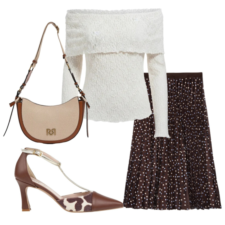 Outfit donna - Total look #2391010. Stile Basic per Tutti i giorni. Abbinamento con décolleté, borse a tracolla, bluse, gonne lunghe.