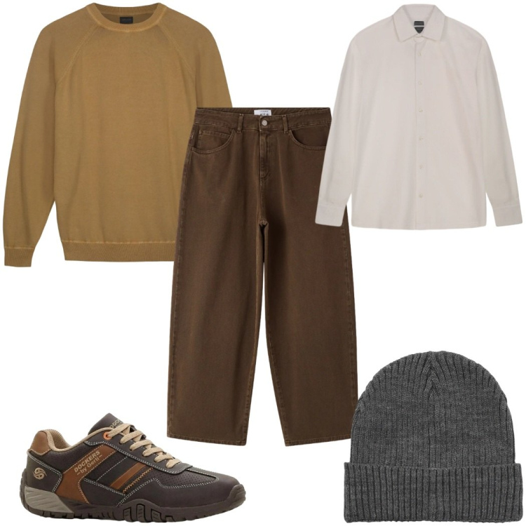 Outfit uomo - Total look #2391090. Stile Casual per Tutti i giorni. Abbinamento con sneakers, berretti, pantaloni, maglieria, polo.
