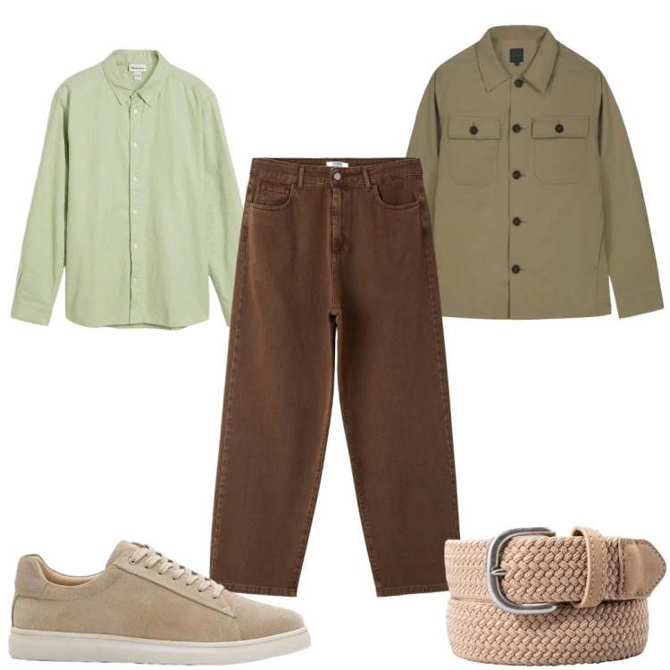 Outfit uomo - Total look #2391094. Stile Casual per Tutti i giorni. Abbinamento con sneakers, camicie, pantaloni, cappotti, cinture.