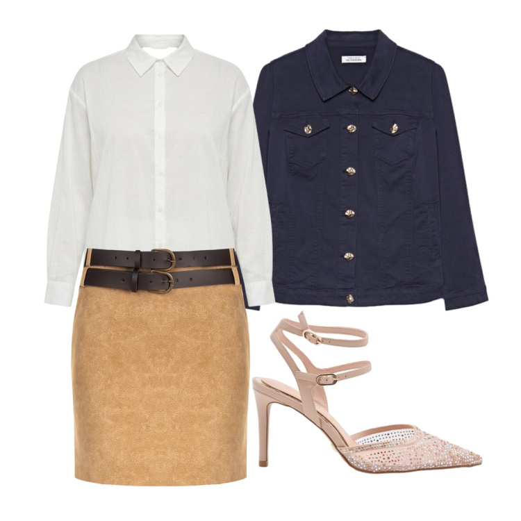 Outfit donna - Giacca essenziale per la primavera. Stile Casual chic per Ufficio. Abbinamento con blazer, camicie, décolleté, minigonne.