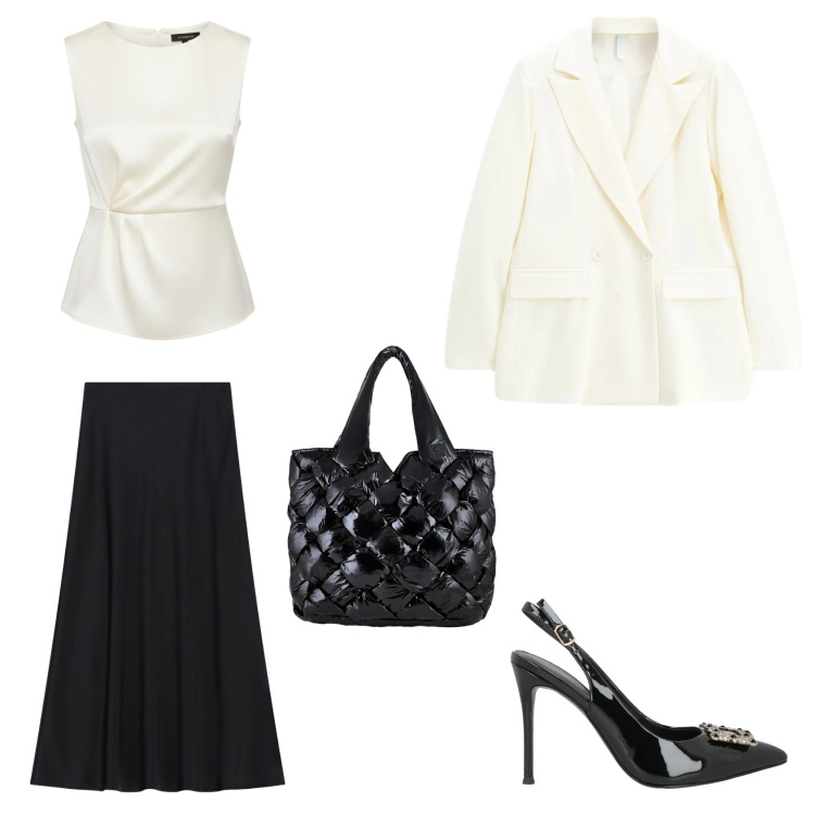 Outfit donna - Minimal timeless.. Stile Vintage retrò per Serata fuori. look ideale per Petite. Abbinamento con décolleté, gonne lunghe, blazer, bluse, borse tote.