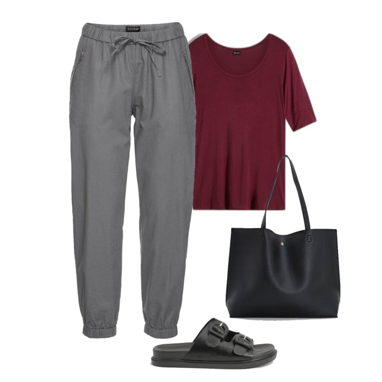 Outfit femme - Casual. Style Casual pour Tous les jours. Assortir avec pantalon , t-shirts, sandales, sacs tote.