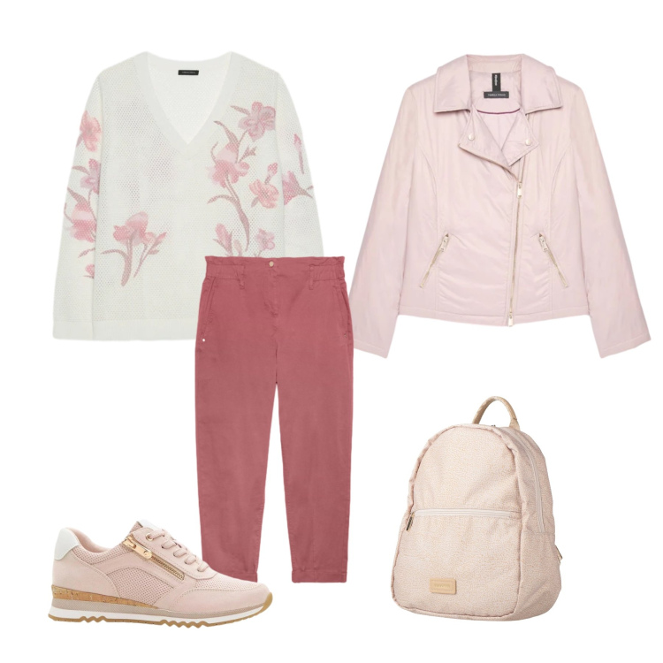 Outfit donna - Total look #2391282. Stile Casual chic per Tutti i giorni. Abbinamento con zaini, sneakers, maglieria, piumini, pantaloni.