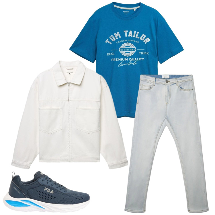 Outfit uomo - Total look #2391293. Stile Casual per Tutti i giorni. Abbinamento con t-shirt, sneakers, jeans skinny, giacche.