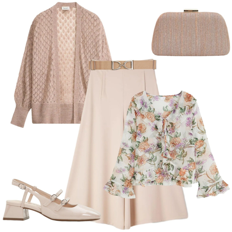 Outfit donna - Total look #2391310. Stile Vintage retrò per Cerimonia. Abbinamento con bluse, cardigans, décolleté, pantaloni, cinture, pochette.