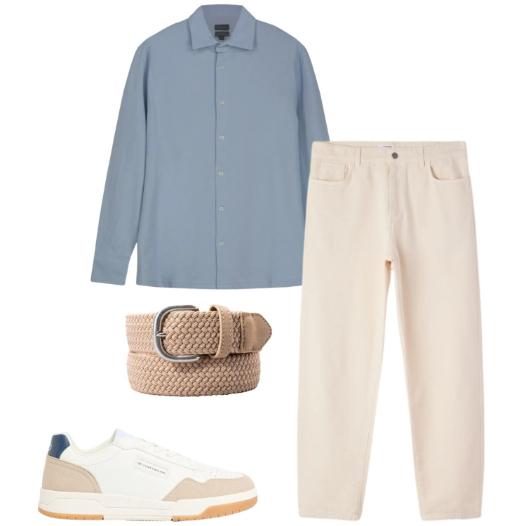 Outfit uomo - Total look #2391316. Stile Casual per Cerimonia. Abbinamento con sneakers, pantaloni, polo, cinture.