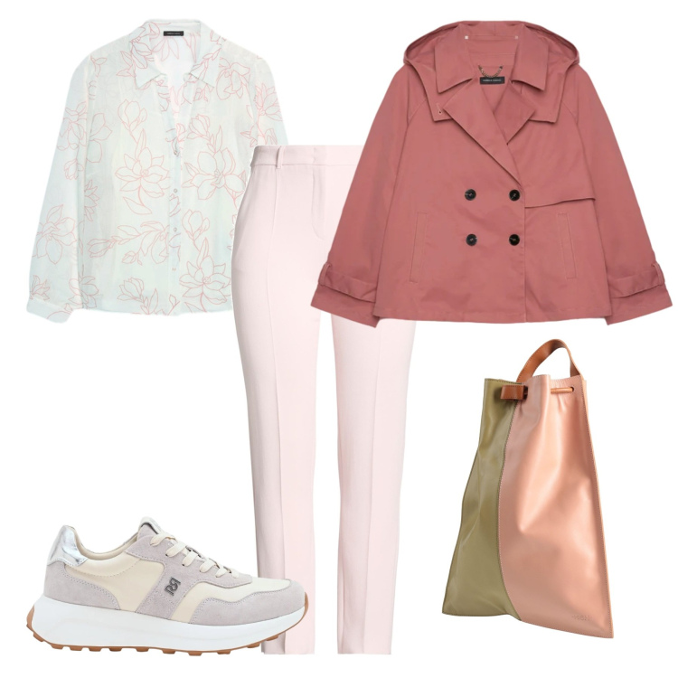 Outfit donna - Total look #2391318. Stile Casual per Tutti i giorni. Abbinamento con pantaloni, zaini, trench, camicie, sneakers.