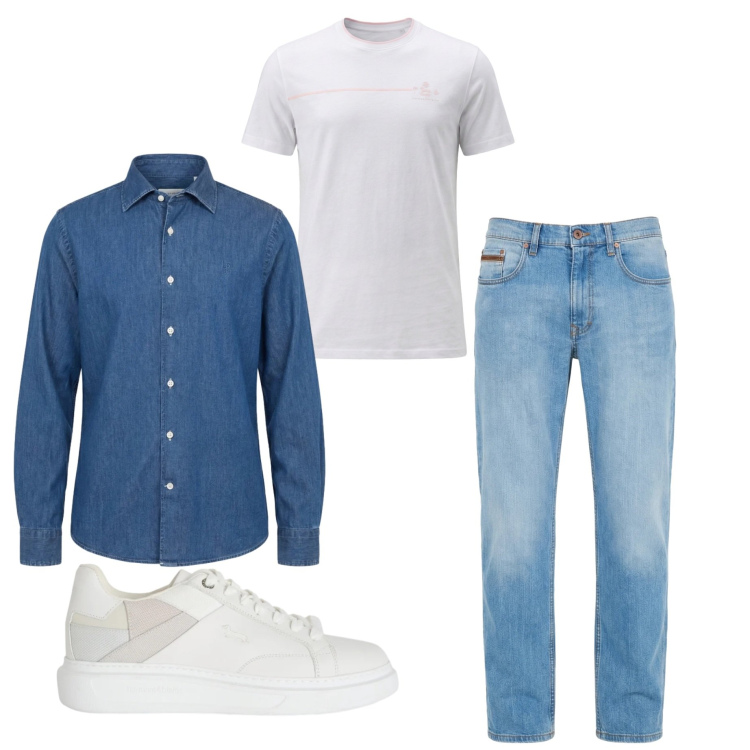 Outfit uomo - Sabato mattina. Stile Casual per Tutti i giorni. Abbinamento con jeans, sneakers, t-shirt, camicie.