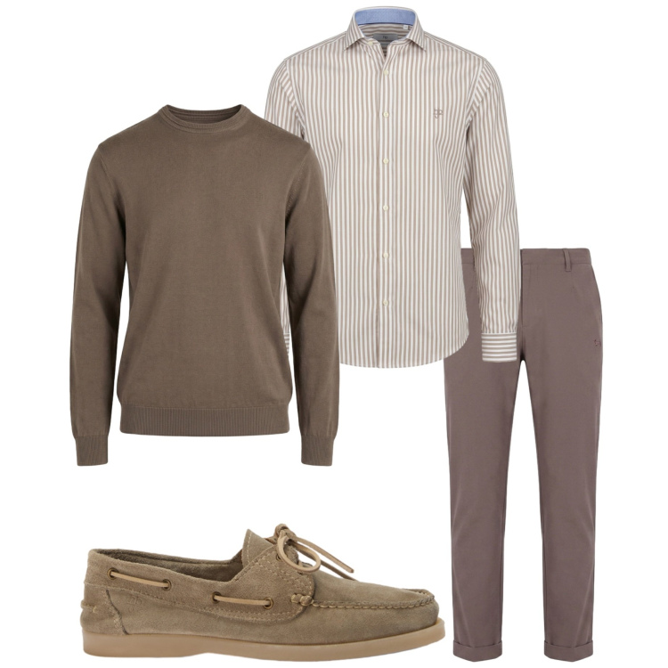 Outfit uomo - In ufficio. Stile Business/Elegante per Ufficio. Abbinamento con scarpe stringate, camicie, pantaloni, maglieria.