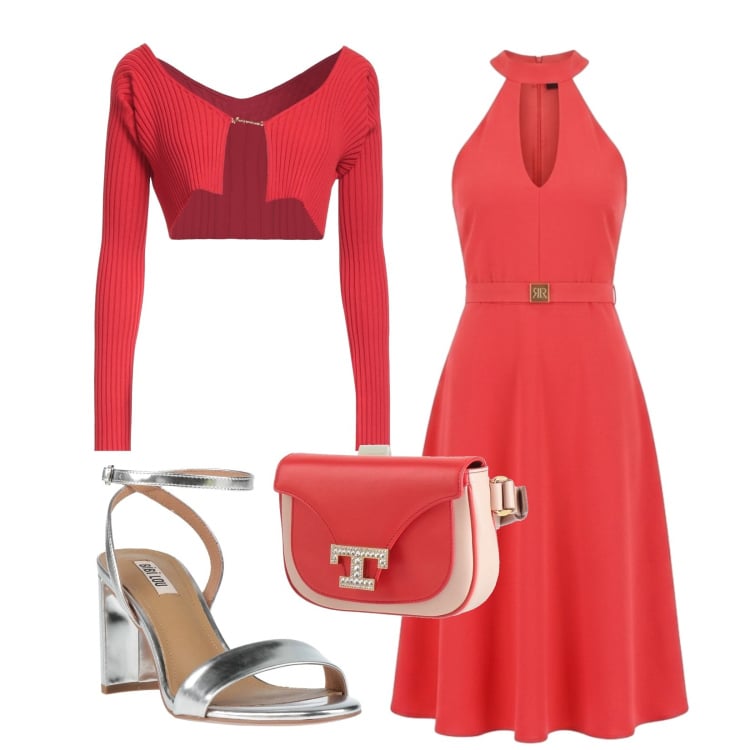 Outfit donna - Total look #2391522. Stile Glamour per Serata fuori. Abbinamento con marsupi, sandali in pelle, pullovers, vestiti midi/longuette.