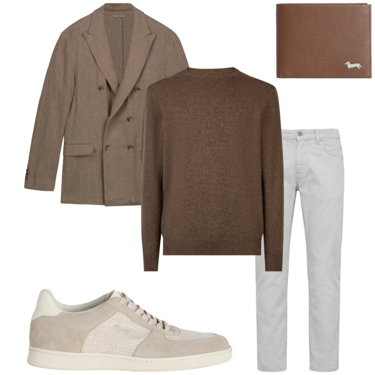 Outfit uomo - Total look #2391533. Stile Trendy per Serata speciale. Abbinamento con portafogli, pantaloni, sneakers, maglieria, giacche.