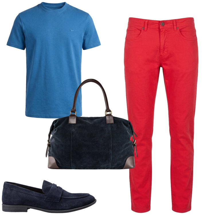 Outfit uomo - Total look #2391536. Stile Urban per Tutti i giorni. Abbinamento con t-shirt, pantaloni, borse sportive, scarpe stringate.