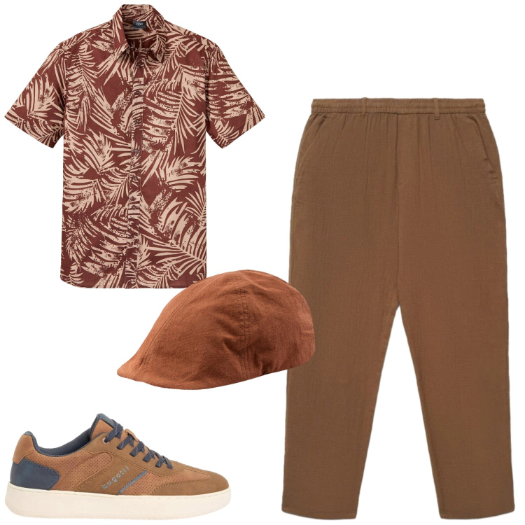 Outfit uomo - Total look #2391537. Stile Urban per Tutti i giorni. Abbinamento con camicie a manica corta, sneakers, pantaloni, cappelli con visiera.