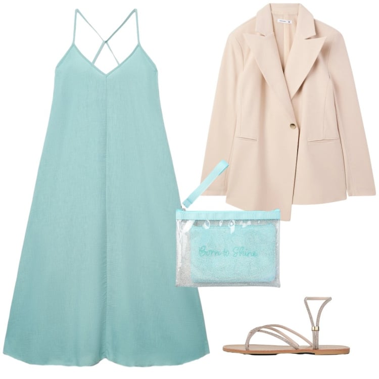 Outfit donna - Cerimonia Terranova. Stile Trendy per Cerimonia. Abbinamento con pochette, vestiti lunghi, blazer, sandali.