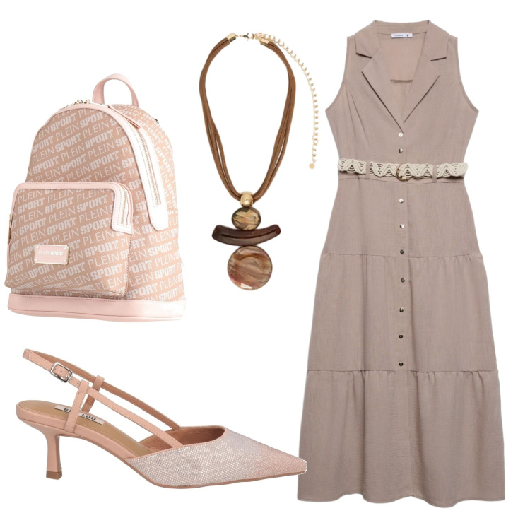 Outfit donna - Total look #2391651. Stile Basic per Tutti i giorni. Abbinamento con zaini, décolleté, vestiti chemisier, ciondoli.