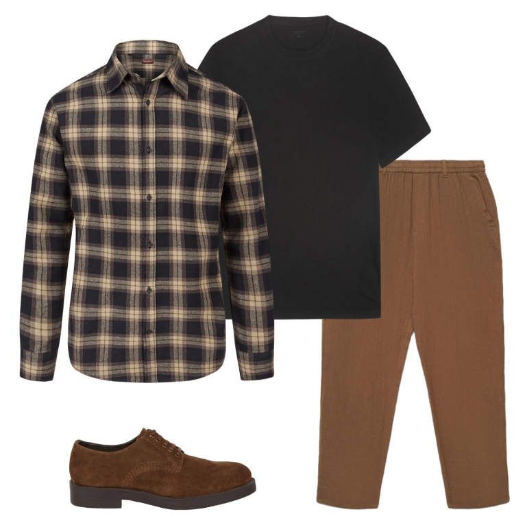 Outfit uomo - Total look #2391654. Stile Trendy per Serata speciale. Abbinamento con pantaloni, camicie, scarpe stringate, t-shirt.