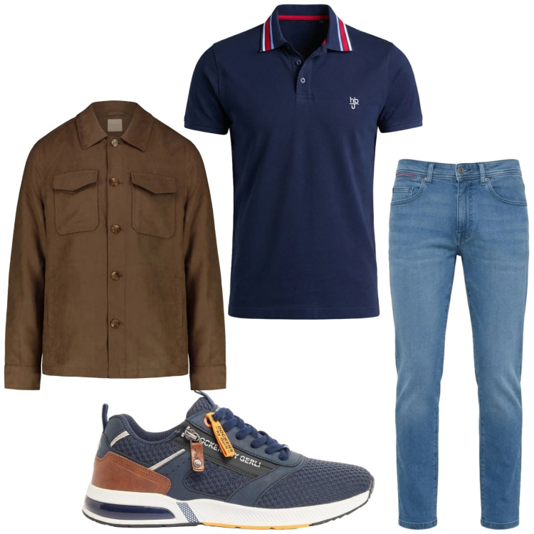 Outfit uomo - Trendi. Stile Trendy per Tutti i giorni. Abbinamento con sneakers, jeans slim fit, polo, cappotti.