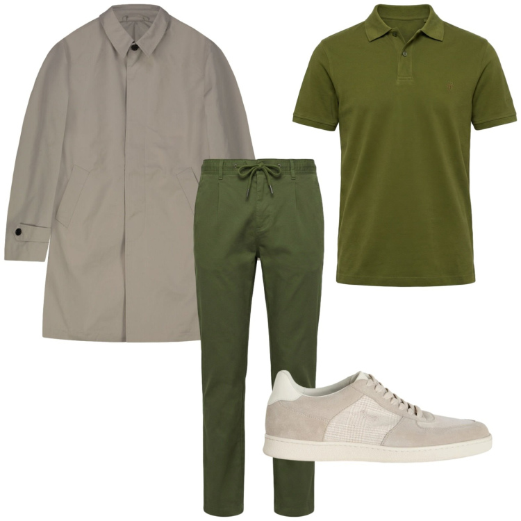 Outfit uomo - Armonie di colori. Stile Trendy per Tutti i giorni. Abbinamento con sneakers, pantaloni, polo, giacche.