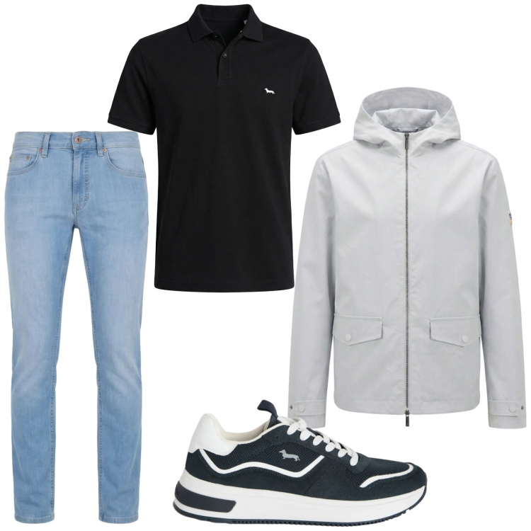 Outfit uomo - Tempo libero. Stile Casual per Tutti i giorni. Abbinamento con sneakers, polo, jeans, giacche.