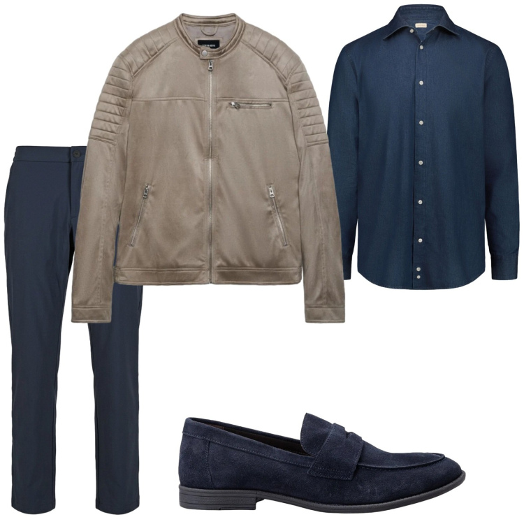 Outfit uomo - Stile magnetico. Stile Casual per Ufficio. Abbinamento con giacche, pantaloni, camicie, scarpe stringate.