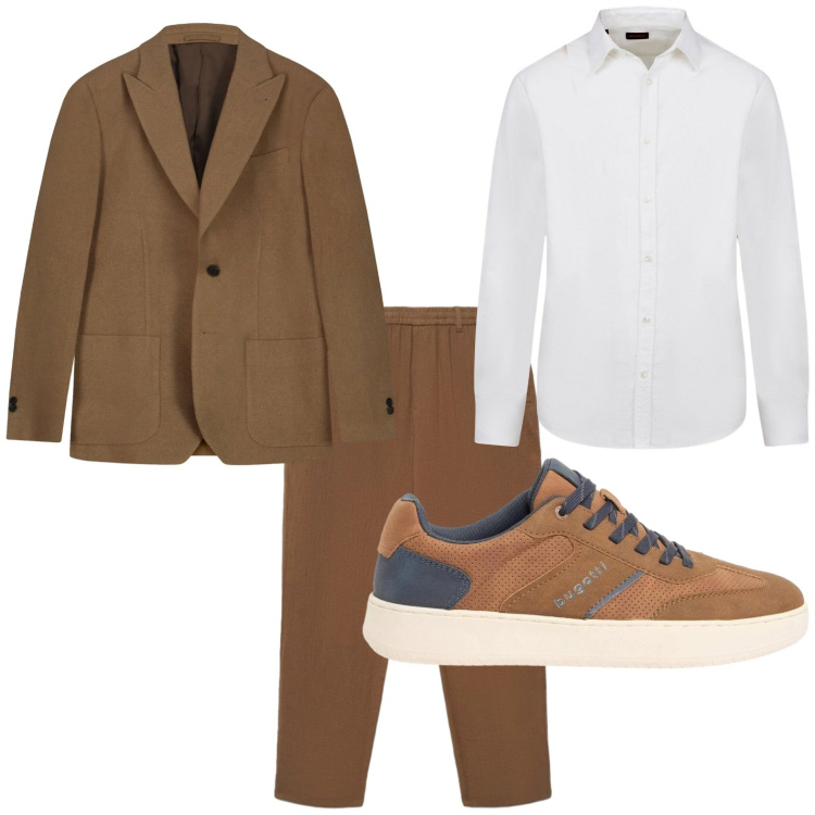Outfit uomo - Apericena dopo lavoro. Stile Trendy per Ufficio. Abbinamento con sneakers, pantaloni, camicie, giacche.