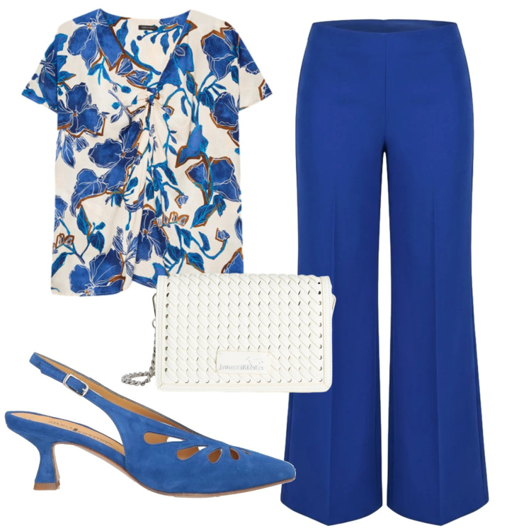 Outfit donna - Total look #2391694. Stile Romantica per Serata fuori. Abbinamento con décolleté, pantaloni a palazzo, bluse, borse a tracolla.