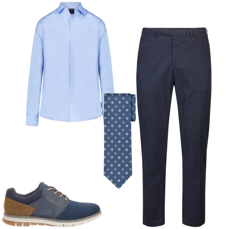 Outfit uomo - Total look #2391701. Stile Business/Elegante per Ufficio. Abbinamento con scarpe stringate, pantaloni, camicie, cravatte.