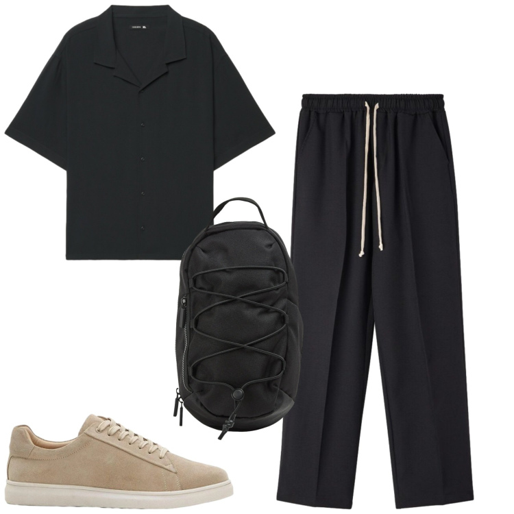 Outfit uomo - Total look #2391702. Stile Urban per Tutti i giorni. Abbinamento con sneakers, borse sportive, camicie a manica corta, pantaloni.