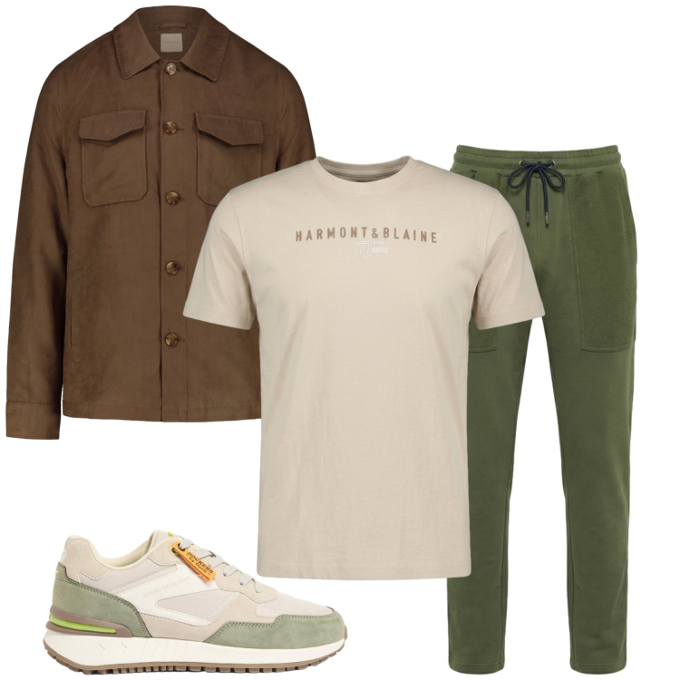 Outfit uomo - Total look #2391708. Stile Casual per Tutti i giorni. Abbinamento con sneakers, pantaloni, t-shirt, cappotti.