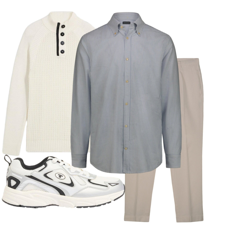 Outfit uomo - Total look #2391709. Stile Urban per Tutti i giorni. Abbinamento con maglieria, sneakers, pantaloni, camicie.