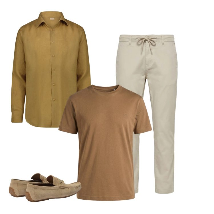 Outfit uomo - Total look #2391720. Stile Trendy per Ufficio. Abbinamento con pantaloni, scarpe stringate, t-shirt, camicie.
