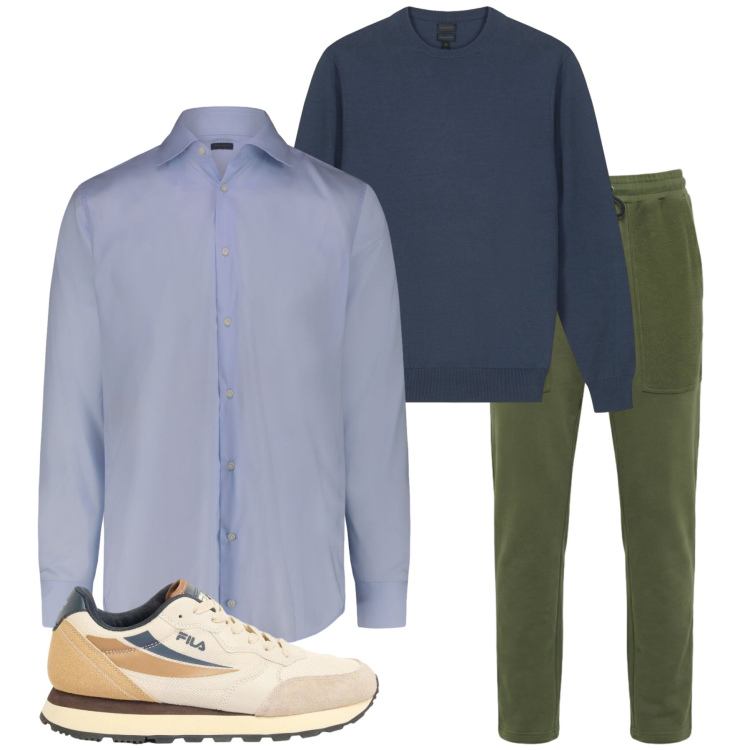 Outfit uomo - Total look #2391721. Stile Urban per Tutti i giorni. Abbinamento con sneakers, pantaloni, maglieria, camicie.