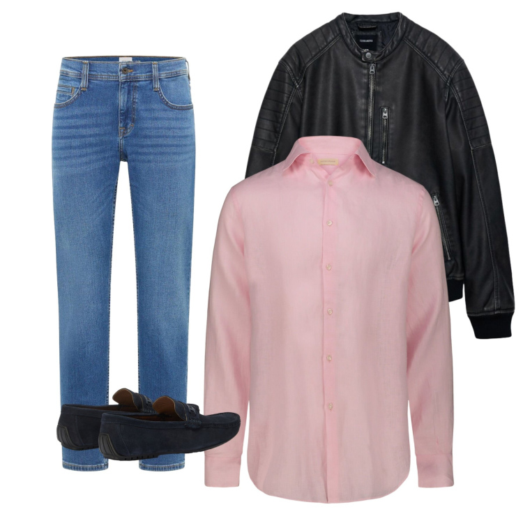 Outfit uomo - Total look #2391724. Stile Urban per Tutti i giorni. Abbinamento con jeans bootcut, giacche, scarpe stringate, camicie.