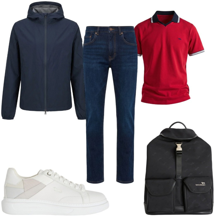 Outfit uomo - Total look #2391732. Stile Casual per Tutti i giorni. Abbinamento con sneakers, borse sportive, polo, jeans, giacche.