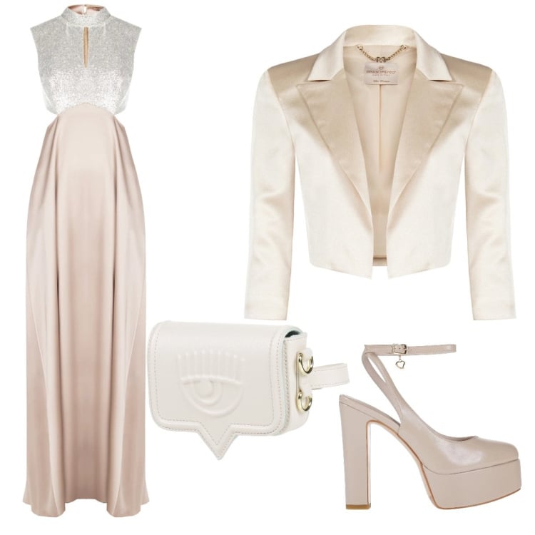 Outfit donna - Matrimonio chic. Stile Chic per Cerimonia. Abbinamento con marsupi, décolleté, vestiti lunghi, bolero.