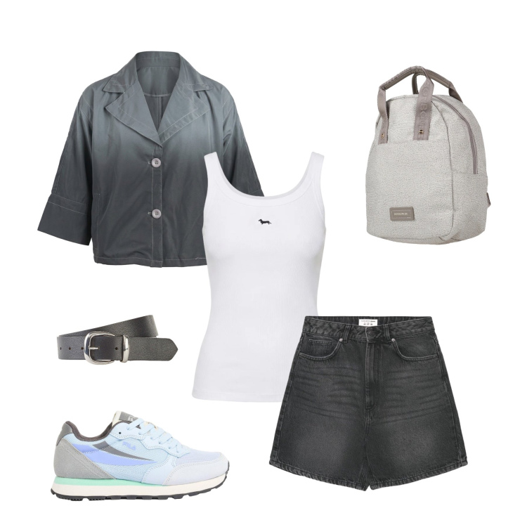 Outfit donna - Total look #2391800. Stile Casual chic per Tutti i giorni. Abbinamento con zaini, cinture, sneakers, shorts, canottiere, cappotti.