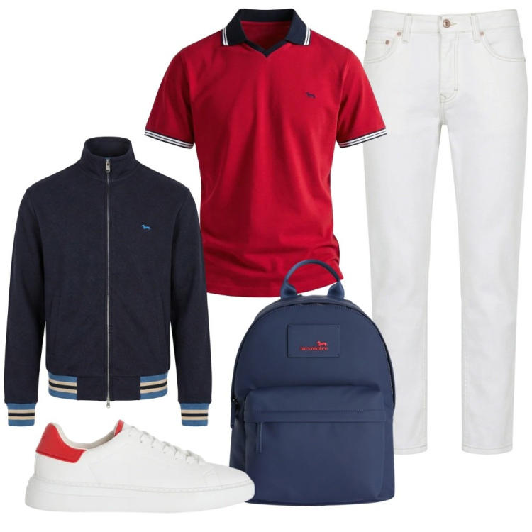 Outfit uomo - #in.libreria. Stile Trendy per Tutti i giorni. Abbinamento con jeans, borse sportive, sneakers, felpe, polo.