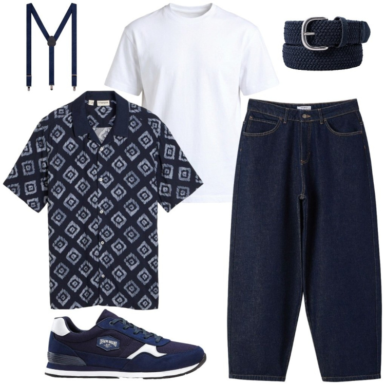 Outfit uomo - #bretelle.o.cintura?. Stile Trendy per Tutti i giorni. Abbinamento con sneakers, camicie a manica corta, jeans, t-shirt, cinture, bretelle.
